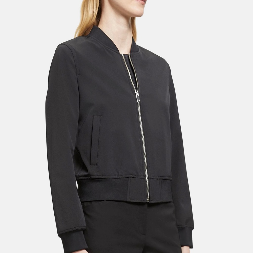Theory cropped bomber jacket black - perfect condition.